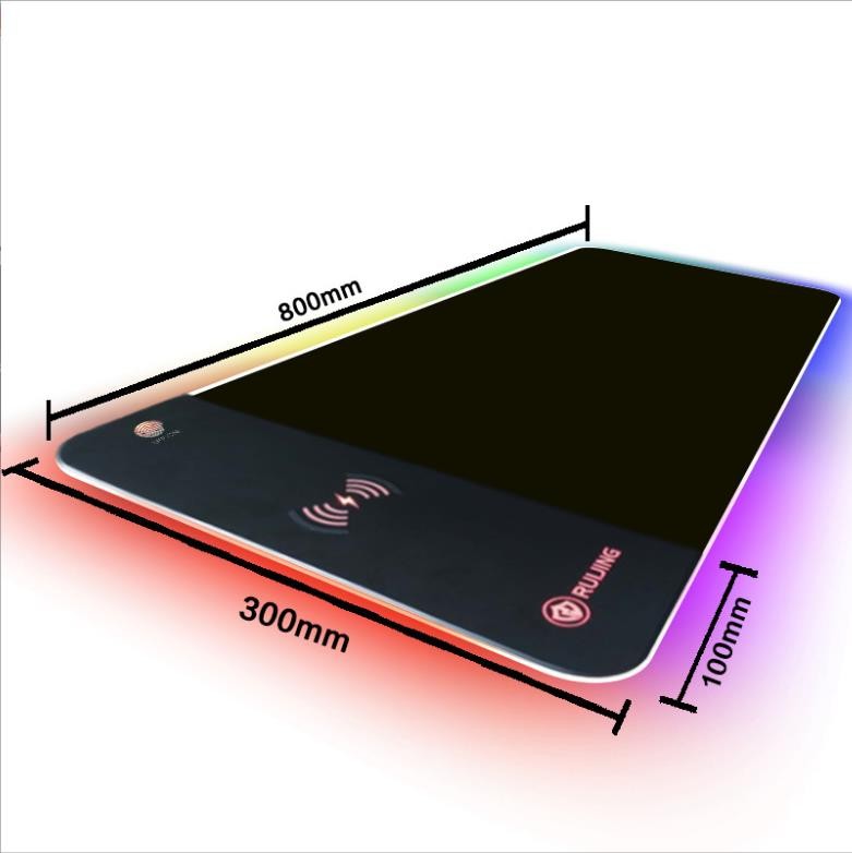 彩印發(fā)光無線充鼠標墊